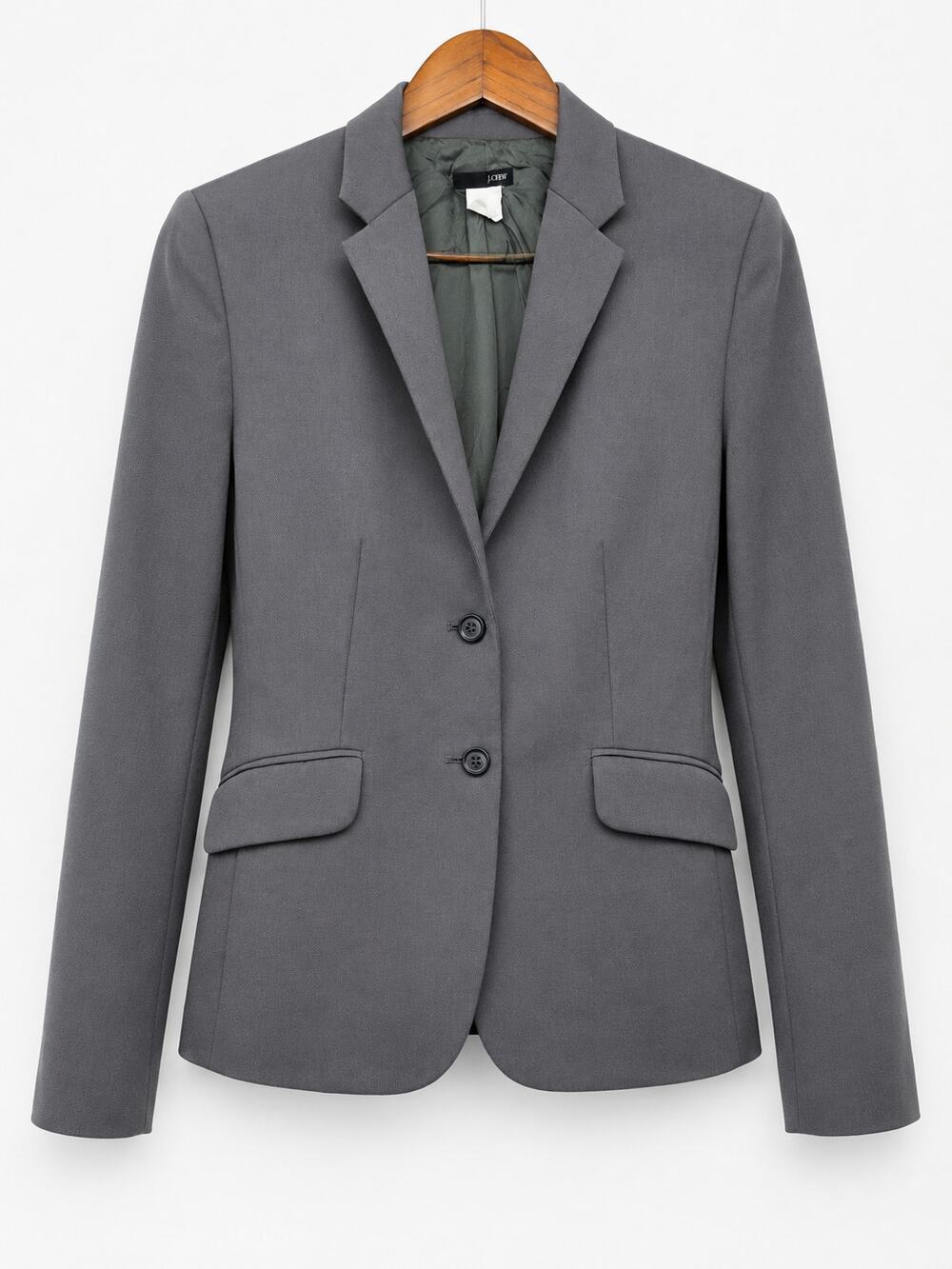 J.Crew Women’s Size 4 Gray Wool Blazer Two Button Tailored Career Jacket